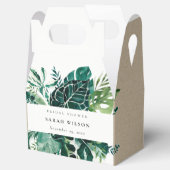 Tropisch Monstera Green Foliage Vrijgezellenfeest Bedankdoosjes (Geopend)