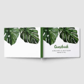 Tropisch Monstera Green Leaf Wedding Guestbook Gastenboek (Volledig)