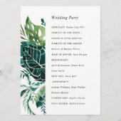Tropisch Monstera Green Leafy Foliage Weddenschap Programmakaart (Achterkant)