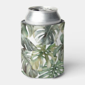 Tropisch Monstera groot Waterverf patroon Blikjeskoeler (Blikje Voorkant)