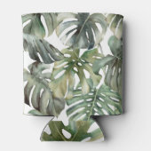Tropisch Monstera groot Waterverf patroon Blikjeskoeler (Achterkant)