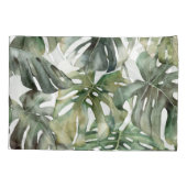 Tropisch Monstera groot Waterverf patroon Kussensloop (Achterkant)