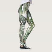 Tropisch Monstera groot Waterverf patroon Leggings (Rechts)