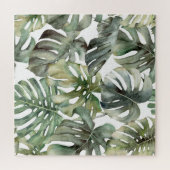 Tropisch Monstera groot Waterverf patroon Legpuzzel (Horizontaal)