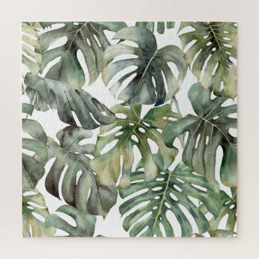 Tropisch Monstera groot Waterverf patroon Legpuzzel (Verticaal)