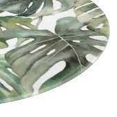 Tropisch Monstera groot Waterverf patroon Snijplank (Hoek)