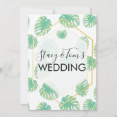 Tropisch Monstera Hand Drawn Botanical Wedding Kaart (Voorkant)