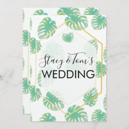 Tropisch Monstera Hand Drawn Botanical Wedding Kaart