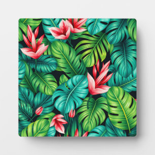Tropisch Monstera Heliconia Jungle Patroon Fotoplaat