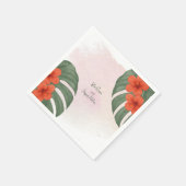 Tropisch Monstera & Hibiscus Bruiloft Servet (Hoek)