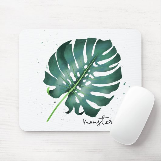 Tropisch Monstera Houseplant Muismat (Met muis)