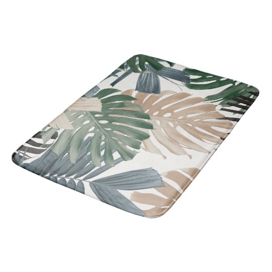 Tropisch Monstera Jungle Bladeren 3 Badmat (Gekanteld)