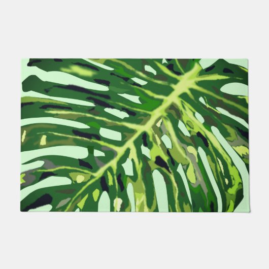 Tropisch Monstera laat doormat Deurmat (Voorkant)