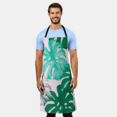 Tropisch monstera laat handgetekende illustratie b schort (Gedragen)