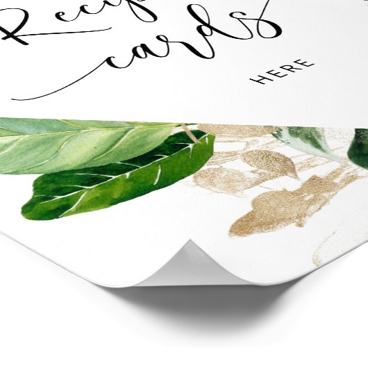 Tropisch monstera laat je recept-kaart hier achter poster (Hoek)