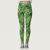 Tropisch Monstera laat Leggings exotische Feestdag (Voorkant)