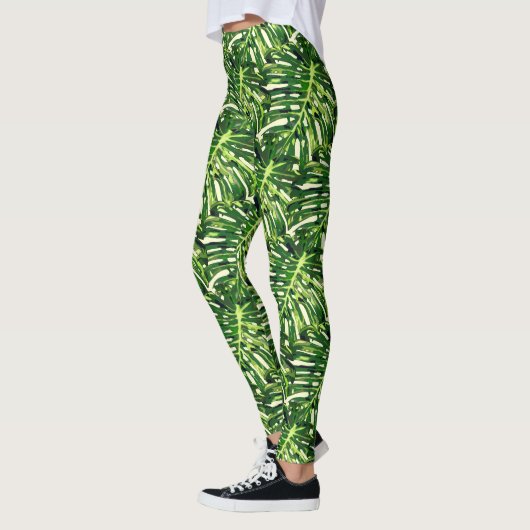 Tropisch Monstera laat Leggings exotische Feestdag (Links)