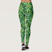 Tropisch Monstera laat Leggings over (Achterkant)