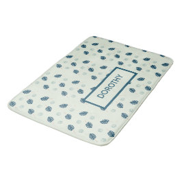Tropisch monstera laat monogram op blauw badmat
