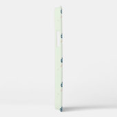 Tropisch monstera laat monogram op blauw Case-Mate iPhone case (Achterkant / Rechts)