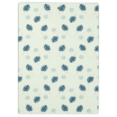 Tropisch monstera laat monogram op blauw klembord (Achterkant)