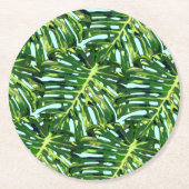 Tropisch Monstera laat papieren Onderzetter achter (Voorkant)