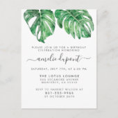Tropisch Monstera laat stijlvol script voorbijgaan Uitnodiging Briefkaart (Voorkant)