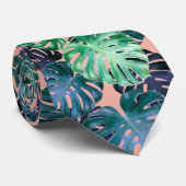 Tropisch Monstera laat Stropdas achter (Opgerold)