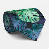 Tropisch Monstera laat Stropdas achter (Opgerold)