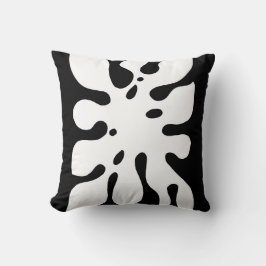 Tropisch Monstera Leaf Abstract Black en White Kussen