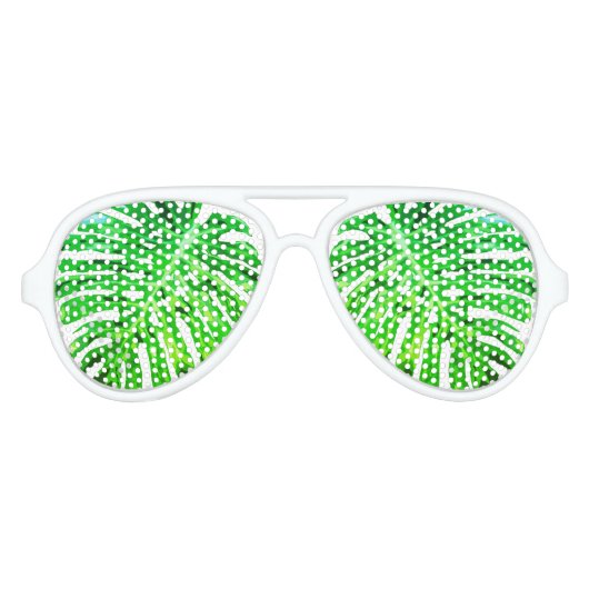 Tropisch Monstera Leaf Aviator Zonnebril (Voorkant)