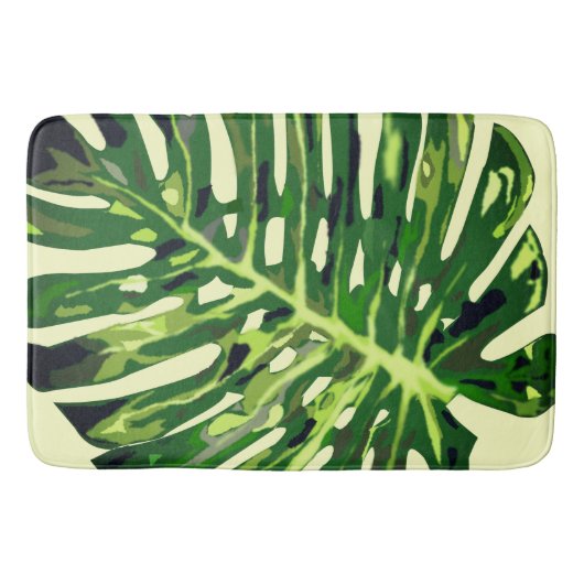 Tropisch Monstera Leaf Badmat (Voorkant)