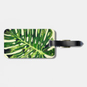 Tropisch Monstera Leaf Bagagelabel (Achterkant horizontaal)