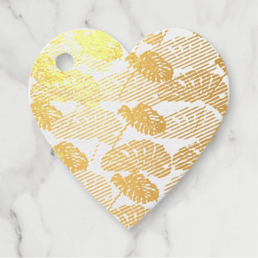 Tropisch Monstera Leaf Bedankjes Labels (Voorkant)