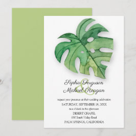 Tropisch Monstera Leaf Botanical Wedding Invites