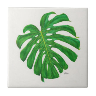 Tropisch Monstera Leaf Ceramic Tile Tegeltje