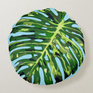 Tropisch Monstera Leaf - Exotic - Rond Kussen