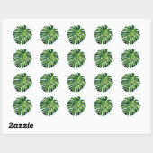 Tropisch Monstera Leaf - Exotic - Ronde Sticker (Vel)