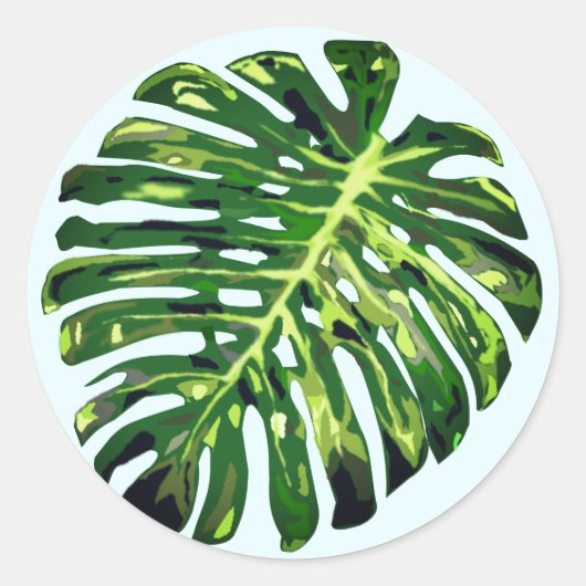 Tropisch Monstera Leaf - Exotic - Ronde Sticker (Voorkant)