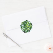 Tropisch Monstera Leaf - Exotic - Ronde Sticker (Envelop)