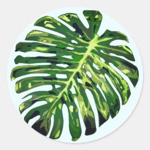 Tropisch Monstera Leaf - Exotic - Ronde Sticker