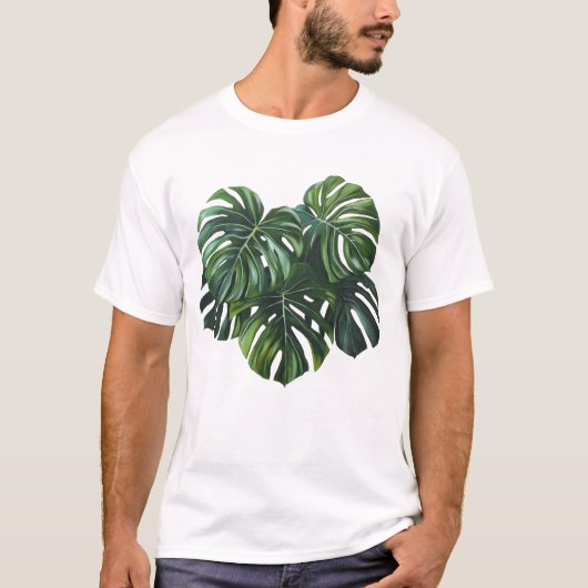 Tropisch Monstera Leaf Foliage T-shirt (Voorkant)