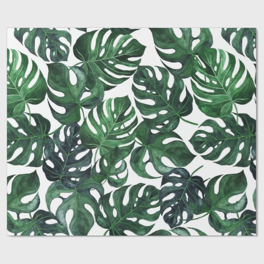 Tropisch Monstera Leaf Gift Wrap Cadeaupapier (Vlak)