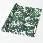 Tropisch Monstera Leaf Gift Wrap Cadeaupapier (Uitgerold)