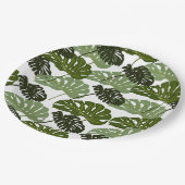 Tropisch Monstera Leaf Green Papieren Bordje (Gekanteld)