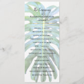 Tropisch Monstera Leaf Greenery Beach Wedding Programmakaart (Voorkant)