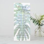 Tropisch Monstera Leaf Greenery Beach Wedding Programmakaart (Staand voorkant)