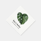 Tropisch Monstera Leaf | Greenery Wedding Servet (Hoek)