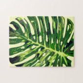 Tropisch Monstera Leaf - Groene Natuur Legpuzzel (Horizontaal)