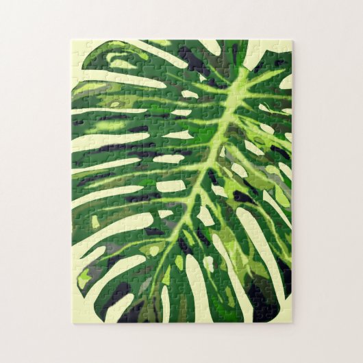 Tropisch Monstera Leaf - Groene Natuur Legpuzzel (Verticaal)
